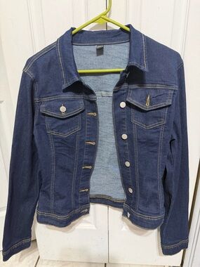 Classic Women's Denim Jacket - Dark Blue